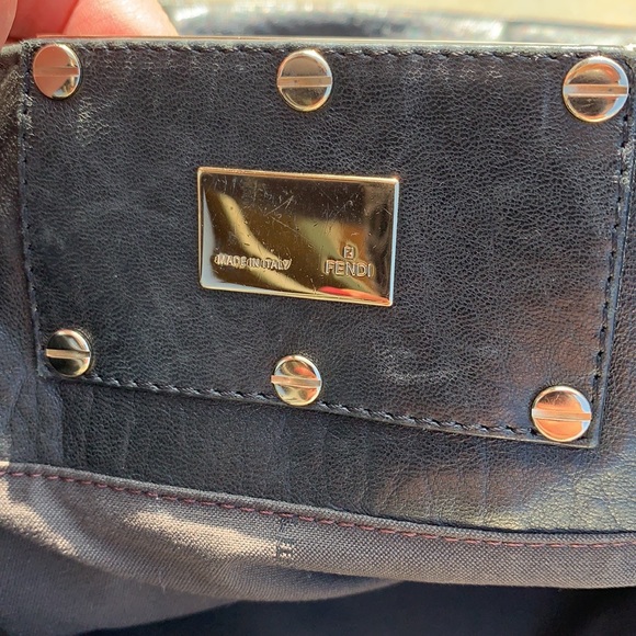 Authentic FENDI Black Leather Mia Hand Bag Purse - Picture 7 of 9